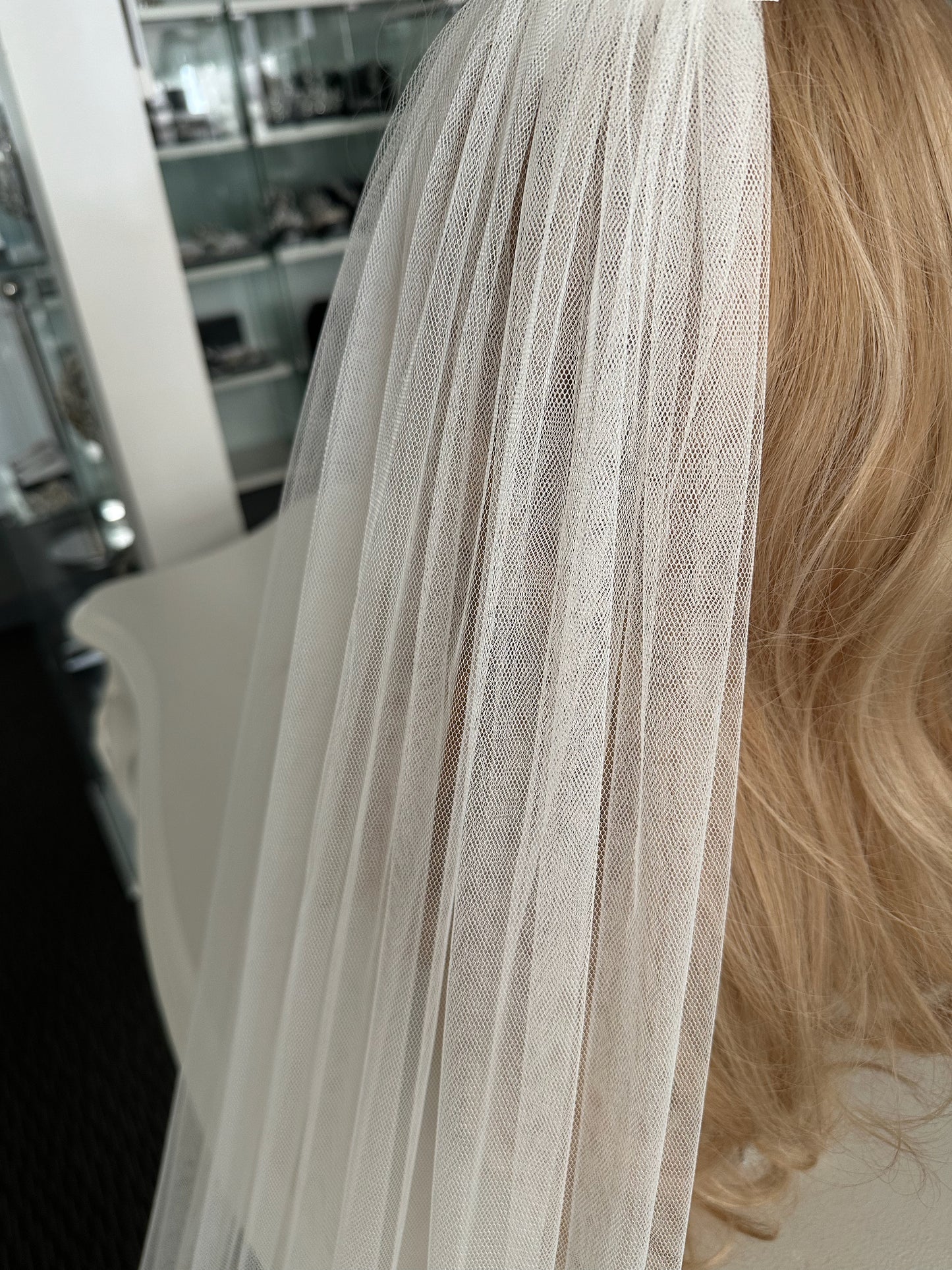 Silk Tulle Raw Edge Veil